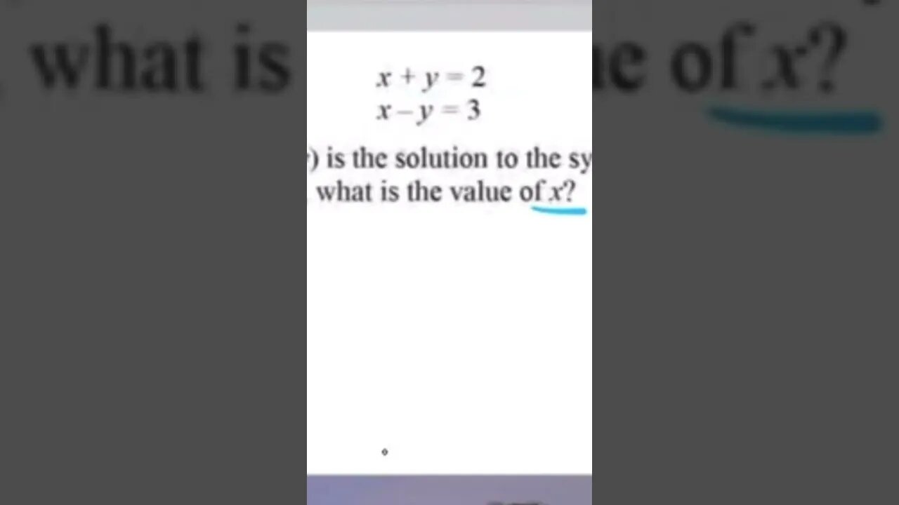 How to solve a system of equations on the SAT math