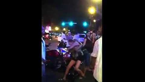 Drunk redneck girl falls over bike