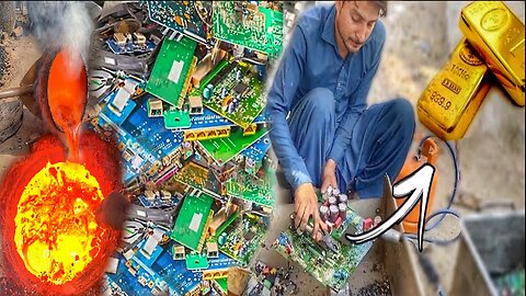 Process of Recover Pure 24 K Gold from PC Electronic Scrap | Recycling Process