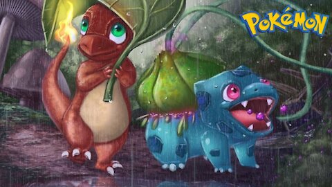 【ポケモン】ポケットモンスター音楽と雨の音 ~ pokemon gaming music with rain sounds⚡ for study/ sleep/ relax to【勉強、読書、睡眠用】