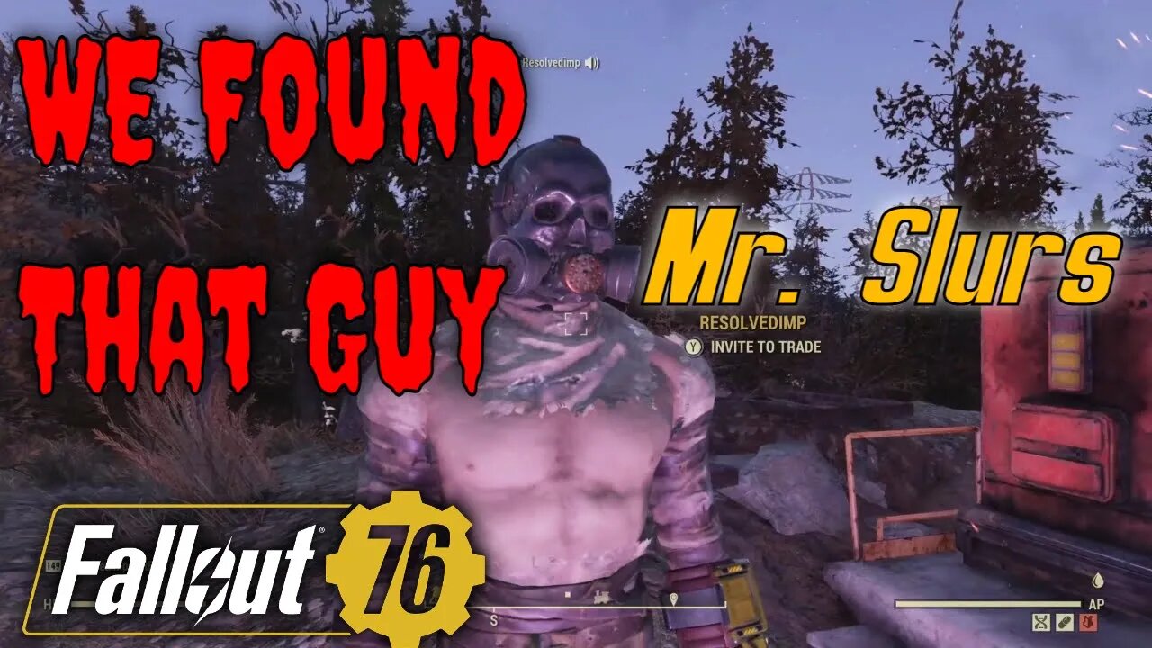 In This Fallout 76 Public Server Mr. Slur Upsetti Over His Floating Camp Crumbles