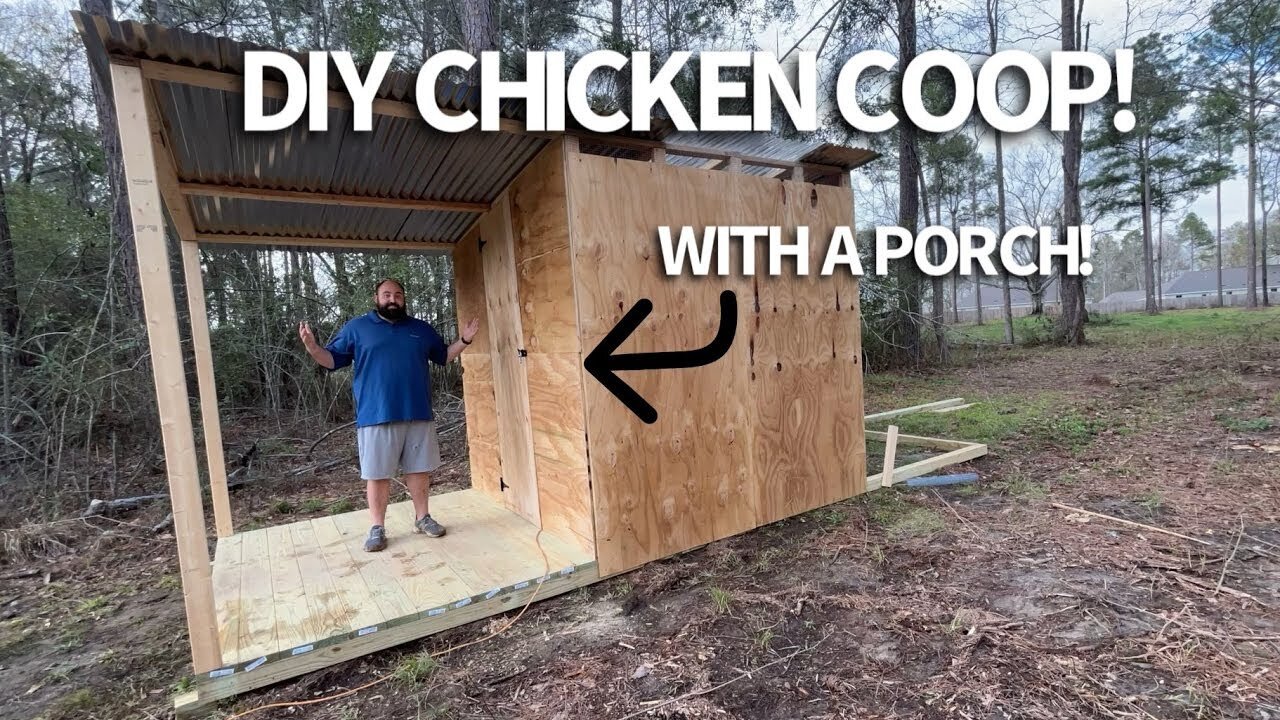 How To Build A DIY Chicken Coop With A Porch!!