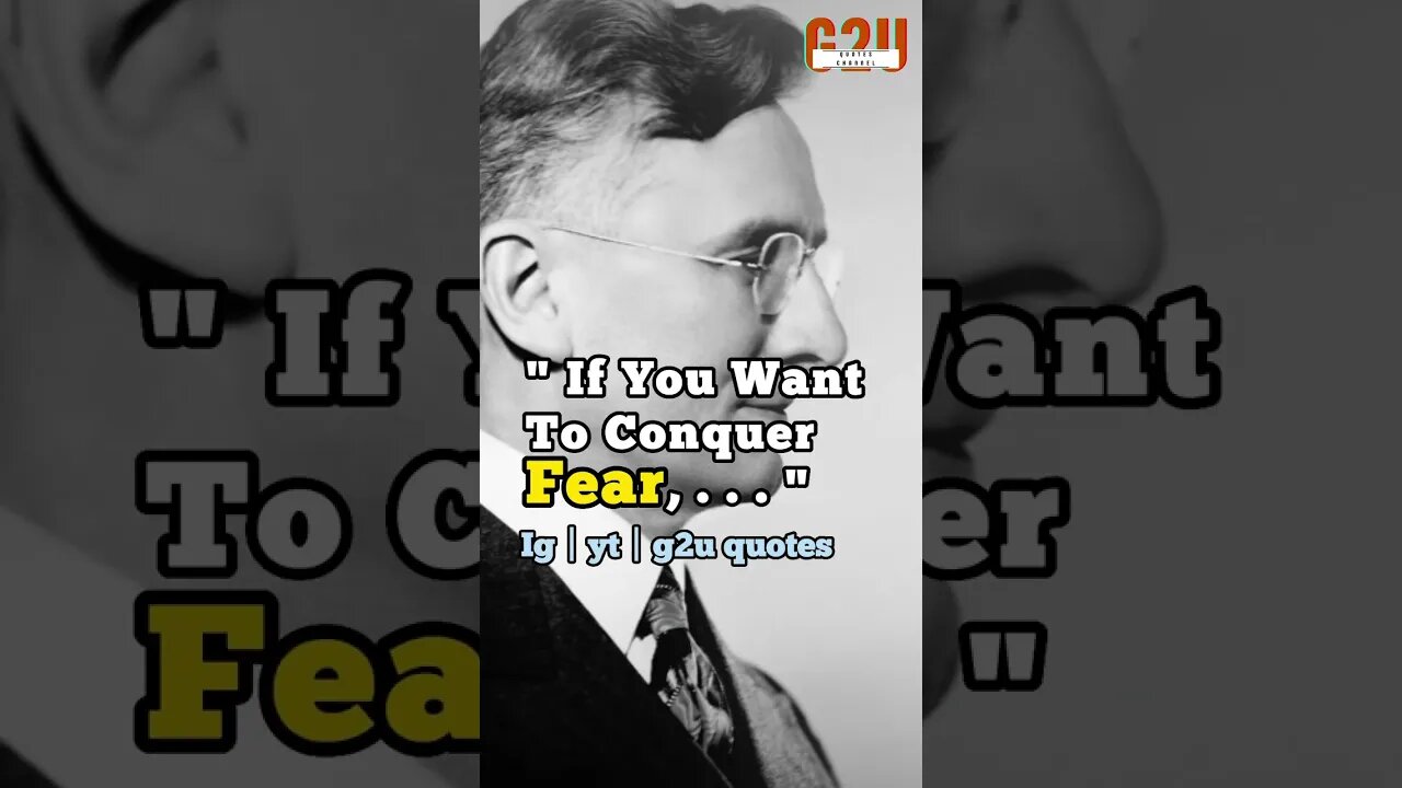 Dale Carnegie Motivational Video│"The Psychology Of Fear And How To Overcome It"🔥│#quote #success