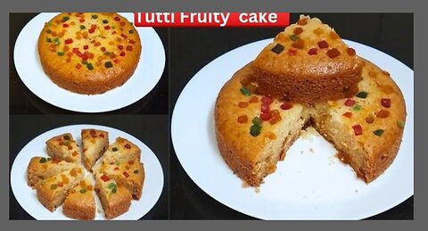 Eggless Fruit Cake | Soft Sponge Cake Without Oven, Condensed Milk, Curd, Cream, Butter.