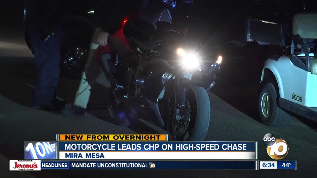 Motorcyclist sought after leading high-speed chase