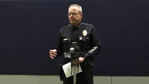 LAPD Chief Moore announces the arrest of 43-year-old Carlos Moran...