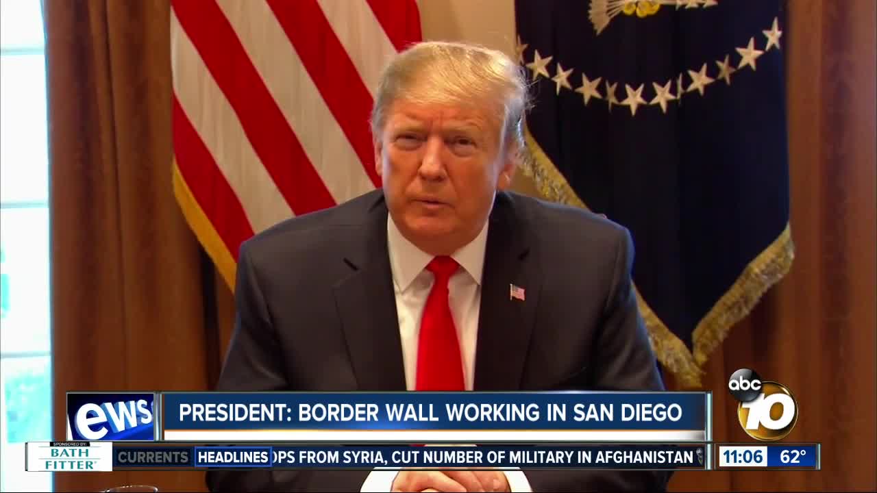 President: Border wall working in San Diego