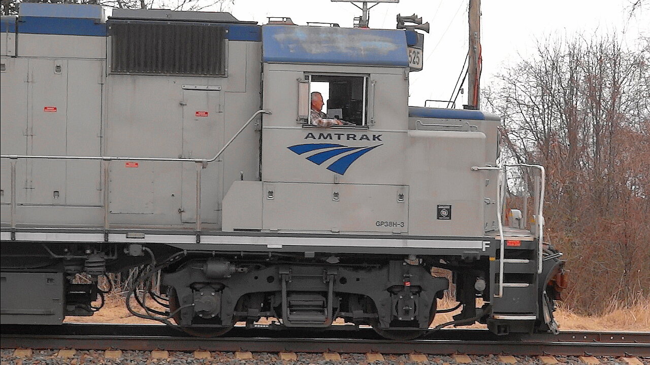 Amtrak MOW Train Hauling Track Sections