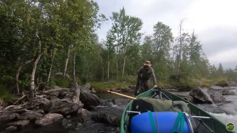 Norwegian Wilderness Canoe Tour. Exhausted, overturned in the rapids. last two days * 26