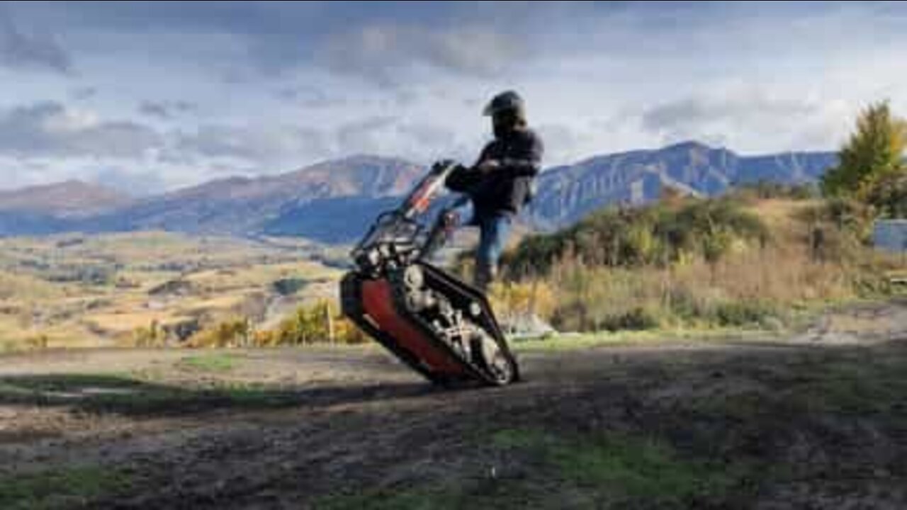 Have you ever seen a combination of a skateboard and a tank?