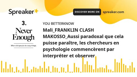 Mali_FRANKLIN CLASH MAKOSSO_Aussi paradoxal que cela puisse paraître, les chercheurs en psychologie