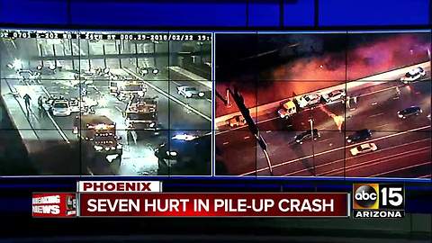 Seven people hurt in crash on Loop 202 in Phoenix