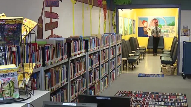 Kay Carl gym and library switch spaces