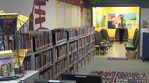 Kay Carl gym and library switch spaces