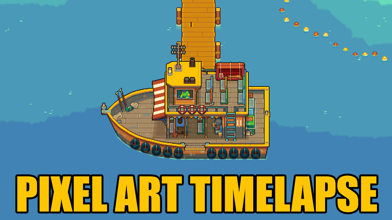 Alchemic Cutie: Ferry Boat Pixel Art Timelapse