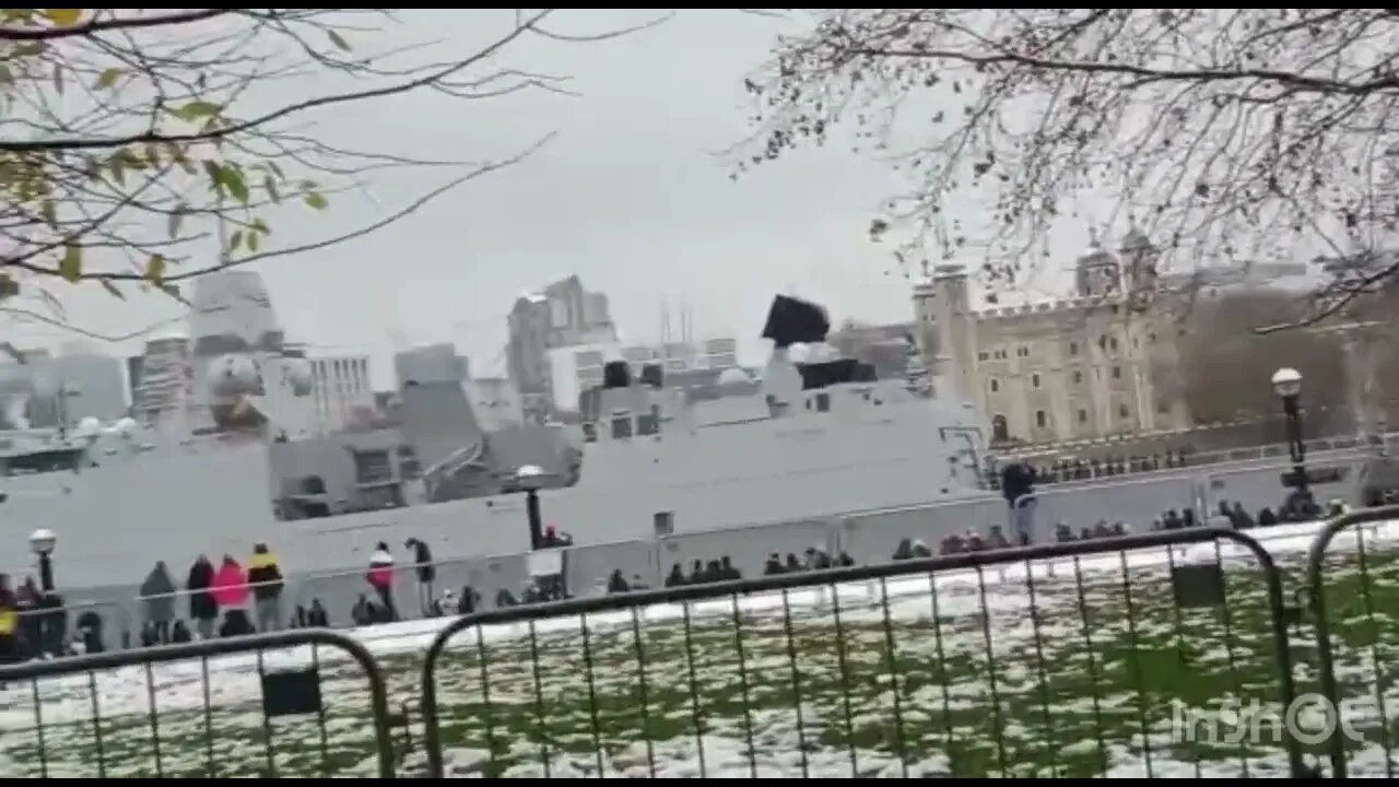 Cargo ship in themse river in London