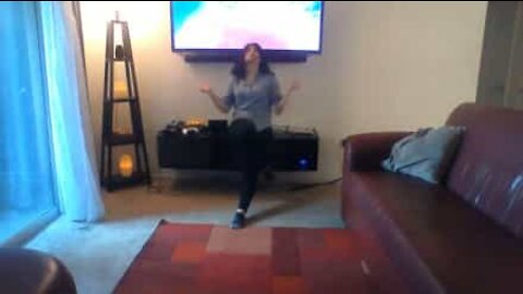 Woman's fancy footwork wrecks furniture