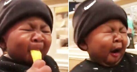 Super Cute Baby Eating Lemon for the first time 🥺