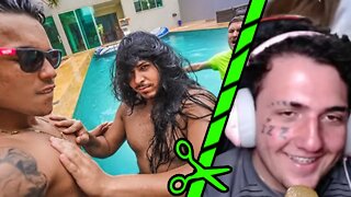 ME VESTI IGUAL MINHA IRMA NA PISCINA E AGARREI MEU AMIGO *TESTEI O RENAN* | Léo Muriel React