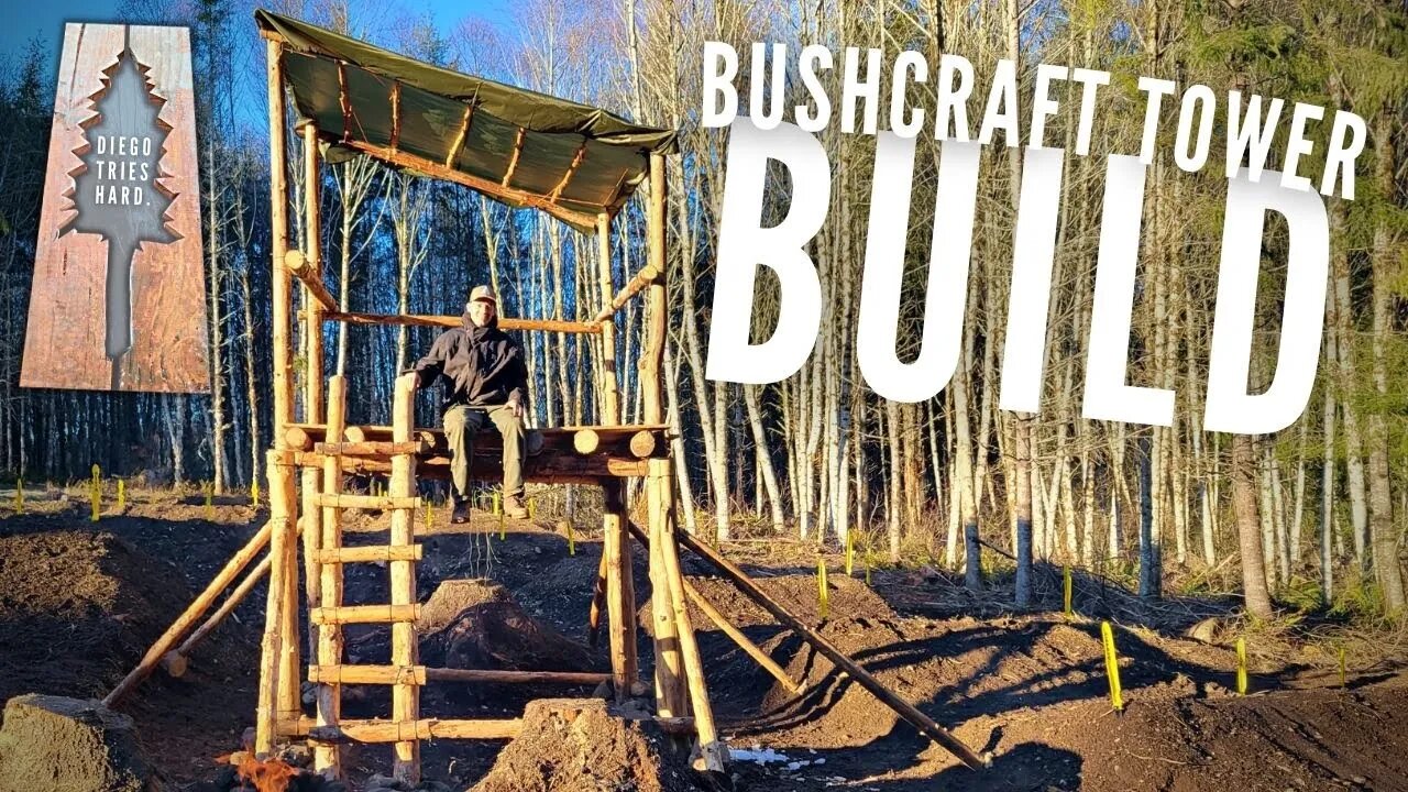 Building a Bushcraft Watchtower at the Backyard Motocross Track