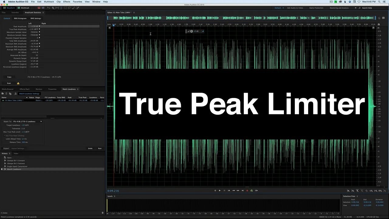 Adobe Audition True Peak Limiter: Loud, Controlled Dialogue!