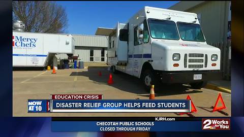 Disaster relief charity cooking meals during teacher walkout