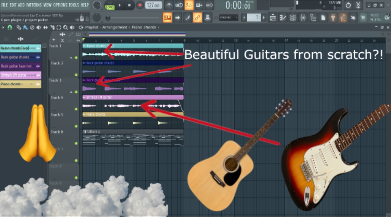 Beautiful Guitar Melody-FL Studio Tutorial-How to make melodies From scratch