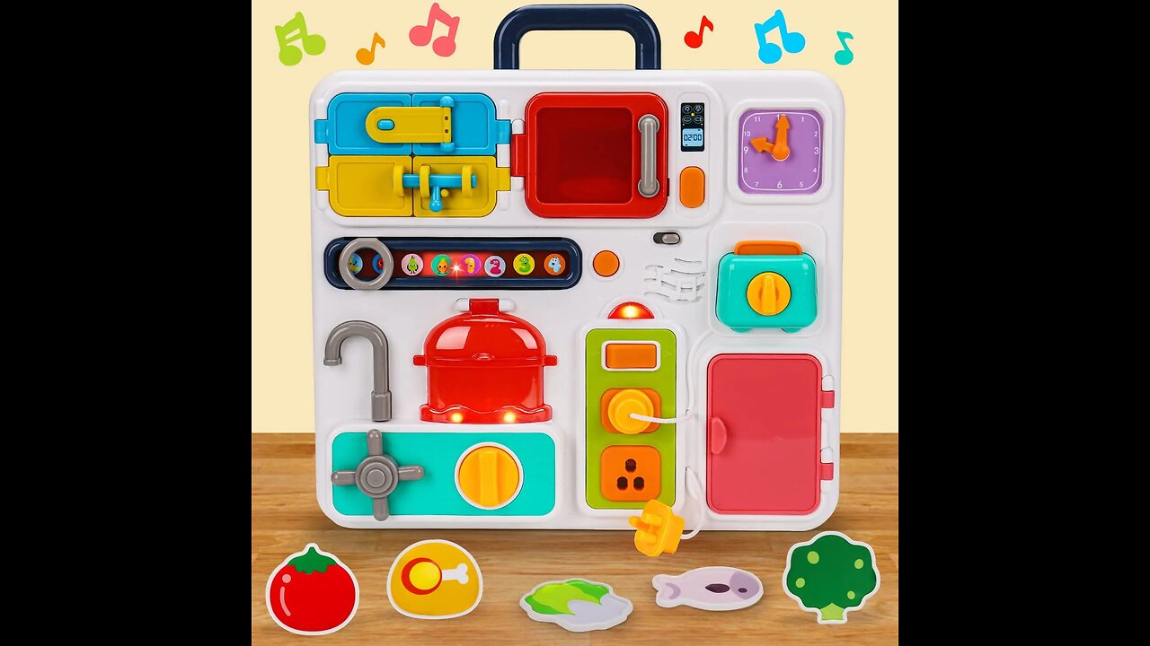 Montessori Kitchen Busy Board for Toddlers 1-3