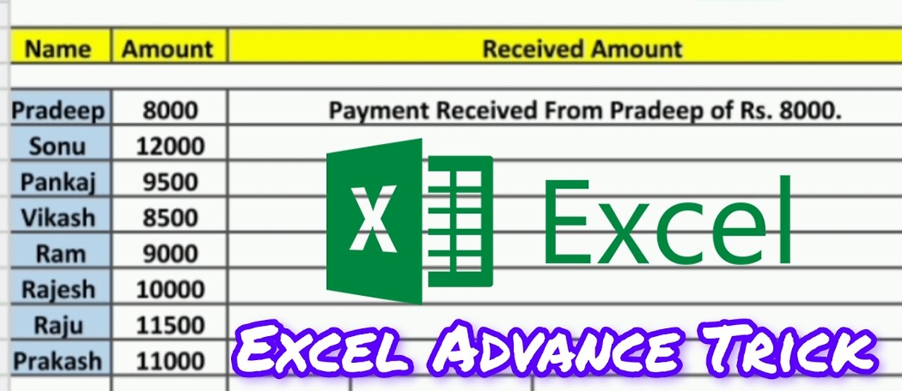 Excel Advance Trick #excel