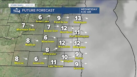 Sunshine gives Wednesday a slight warm-up, reaching upper 40s