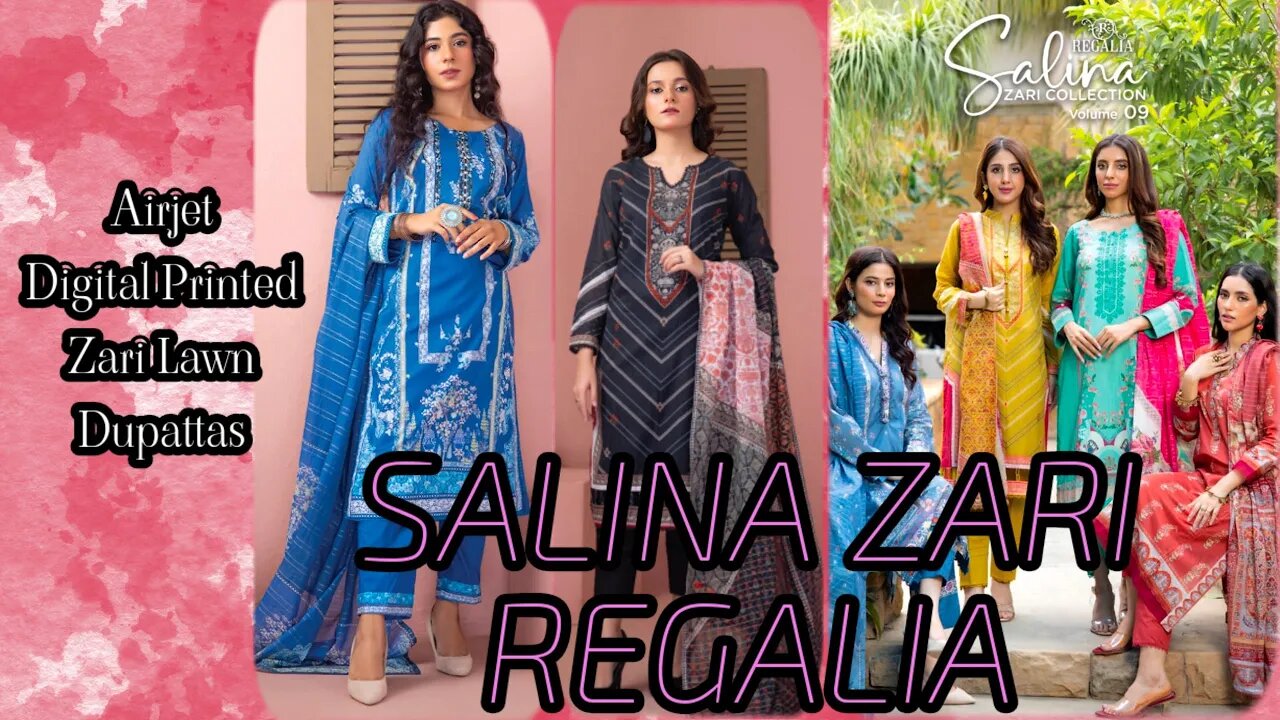 SALINA ZARI LAWN REGALIA AIRJET DIGITAL PRINT || ZAIN.AAYAN COLLECTION ||