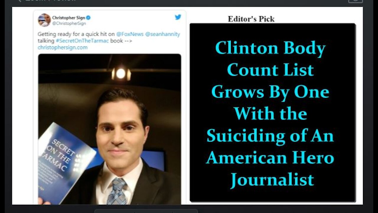 The Clinton Body Count List Grows By One With the 'Suiciding' of An American TV Journalist Hero