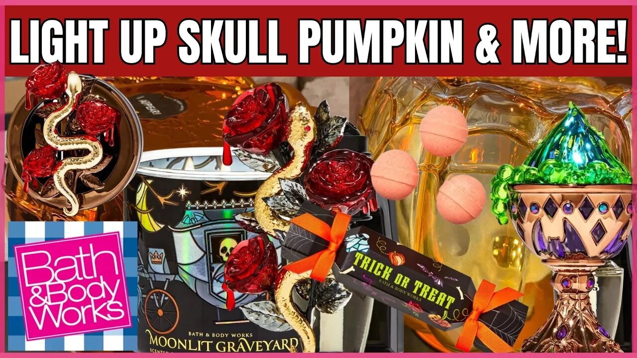 LIGHT UP PUMPKIN SKULL CANDLE HOLDER | Plus MORE Halloween | Bath & Body Works |#bathandbodyworks