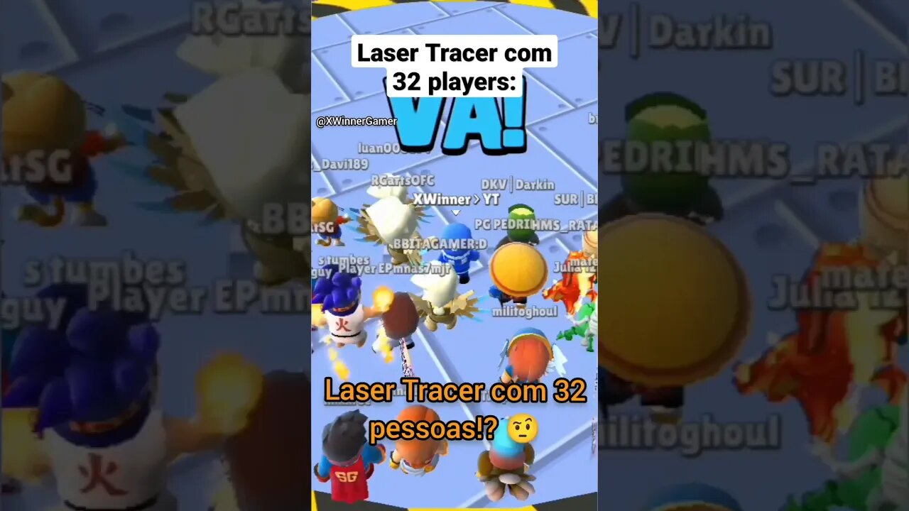 Laser Tracer com 32 Players!!! #shorts #stumbleguys #xwinnergamer