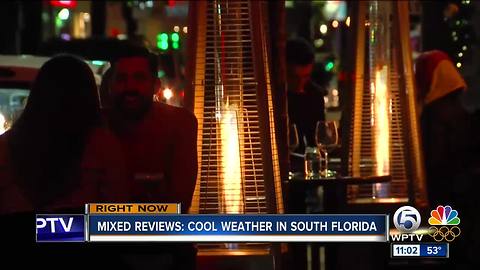 Mixed reviews on cool weather in South Florida