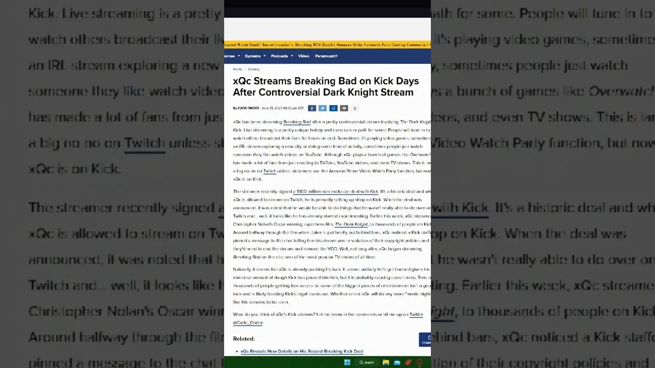 xQc streamed copyright protected content live.