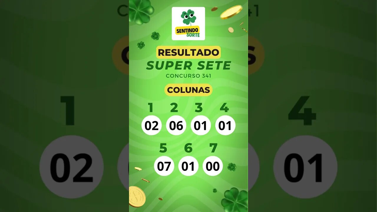 🍀 Resultado SUPER SETE 342 | Sentindo Sorte #shorts