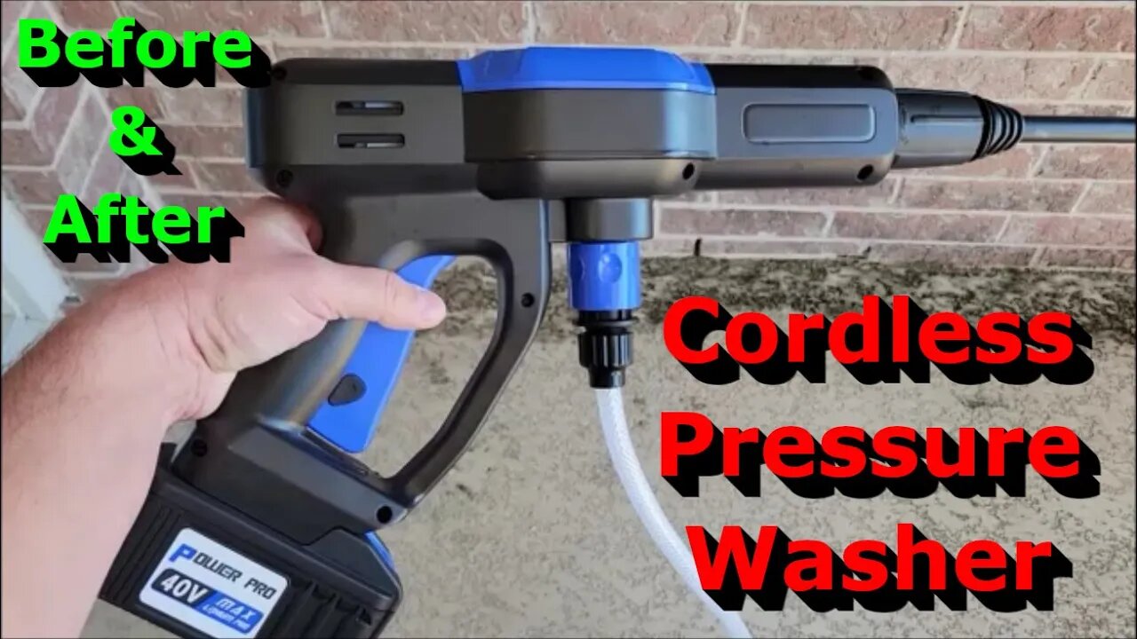 40V Cordless Pressure Washer - Before & After - Great Cleaning Tool