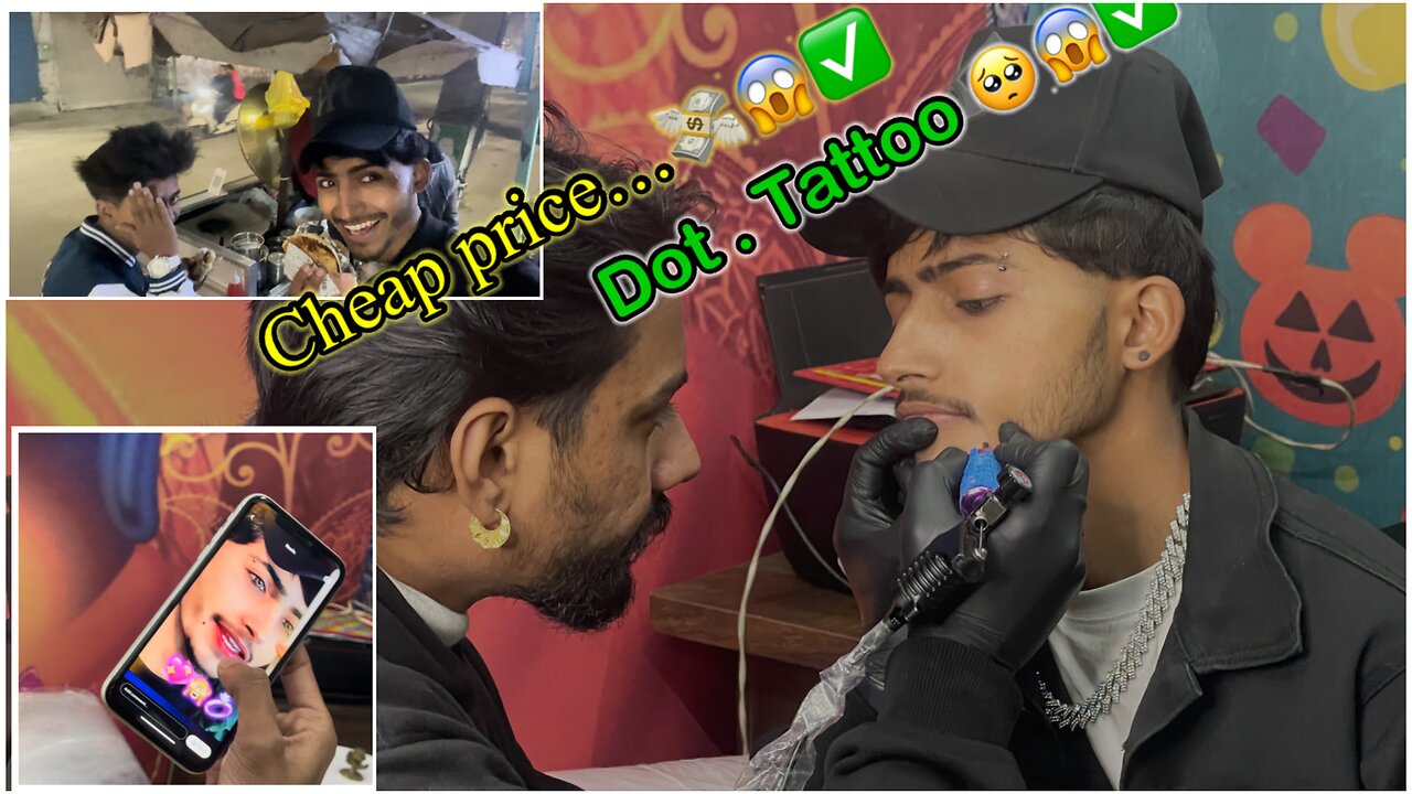 Dot Tattoo 😱🥵✅ . Make aa Tattoo on my face. #tattow #vlog #punjabi