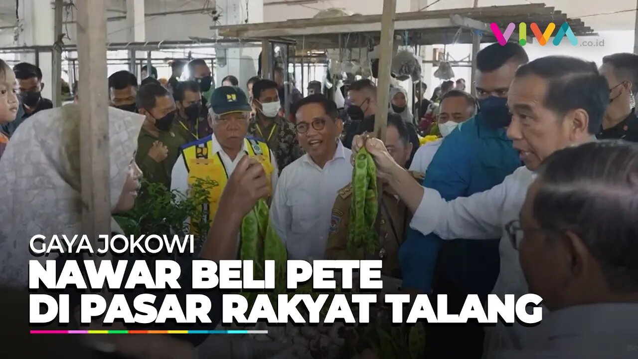 Jokowi Adu 'Kekuatan' dengan Penjual Pete di Pasar Jambi