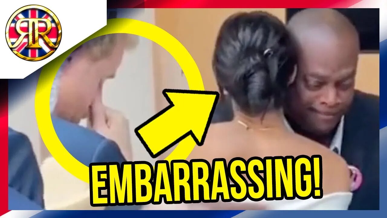 PATHETIC! Meghan PUSHES Harry to HUG a man!