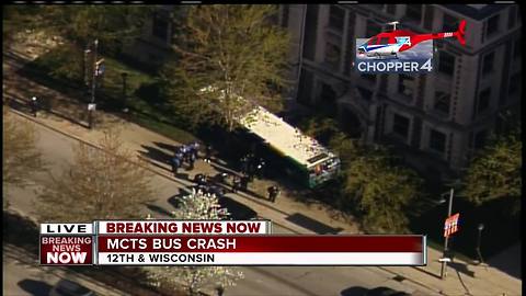 MCTS Bus Crashes into Marquette building