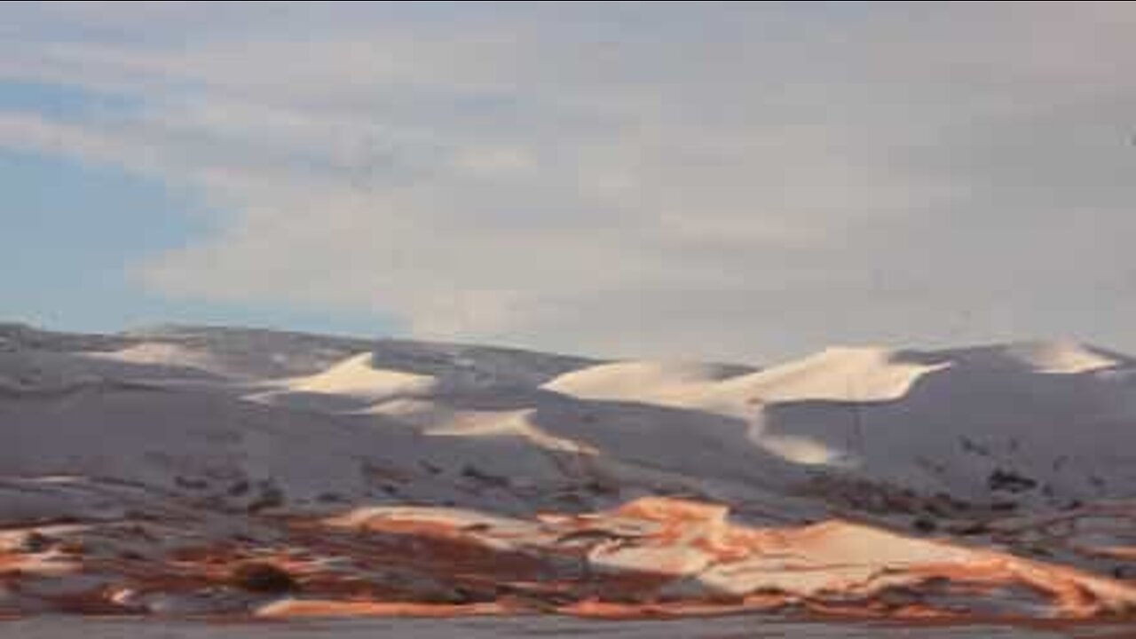 Deserto do Saara fica coberto de neve