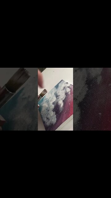 Magical Sky Painting. #acrylicpainting #clouds #artvlog
