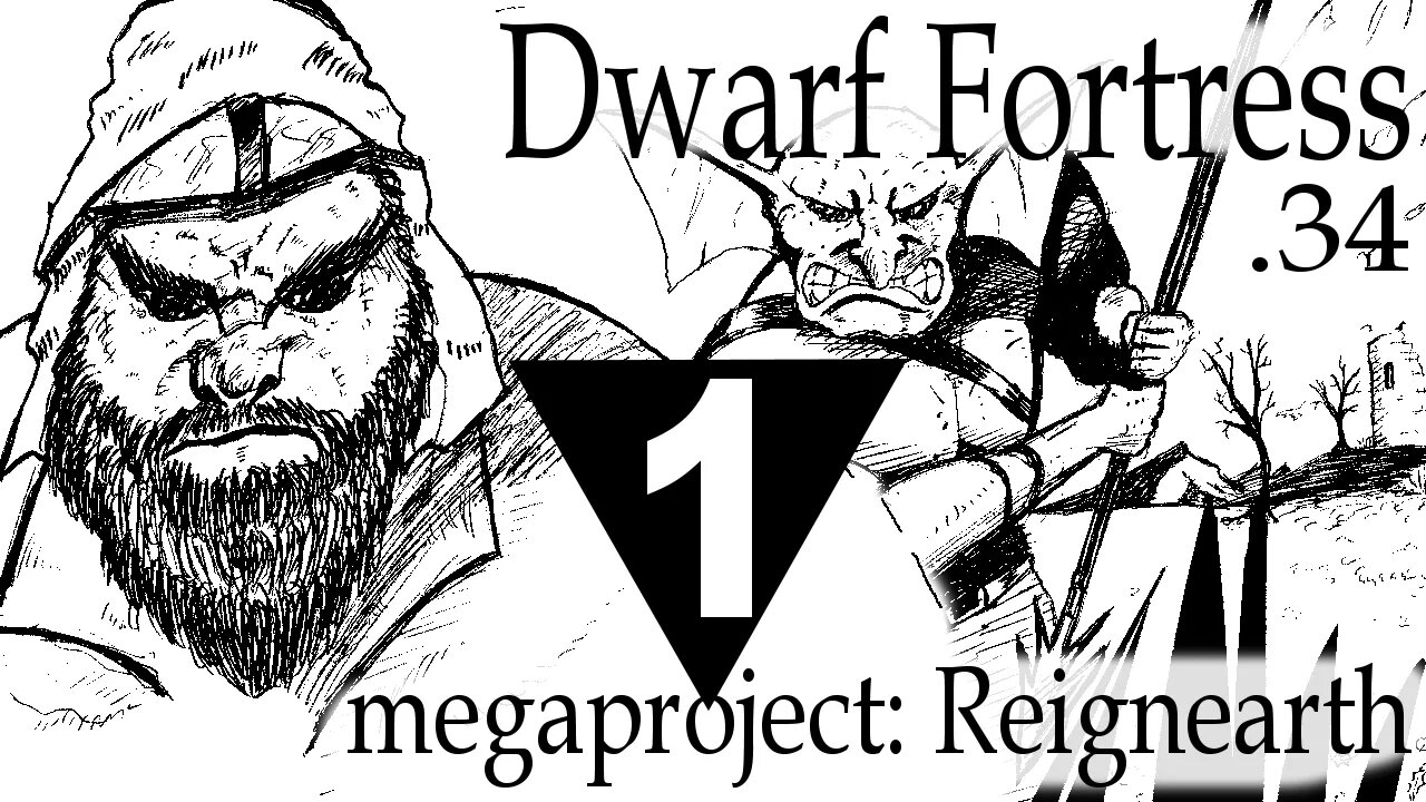 Dwarf Fortress mega project Reignearth part 1 [obsidian and gold temple]