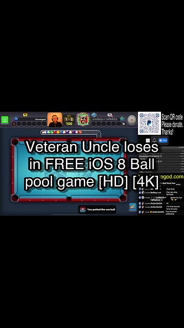 Veteran Uncle loses in FREE iOS 8 Ball pool game [HD] [4K] 🎱🎱🎱 8 Ball Pool 🎱🎱🎱