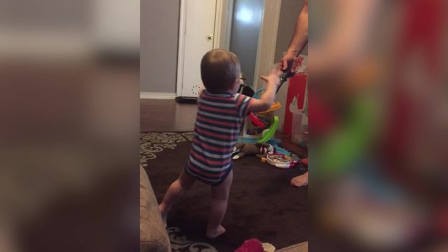 "Tot Boy Makes First Steps but Then He Falls"