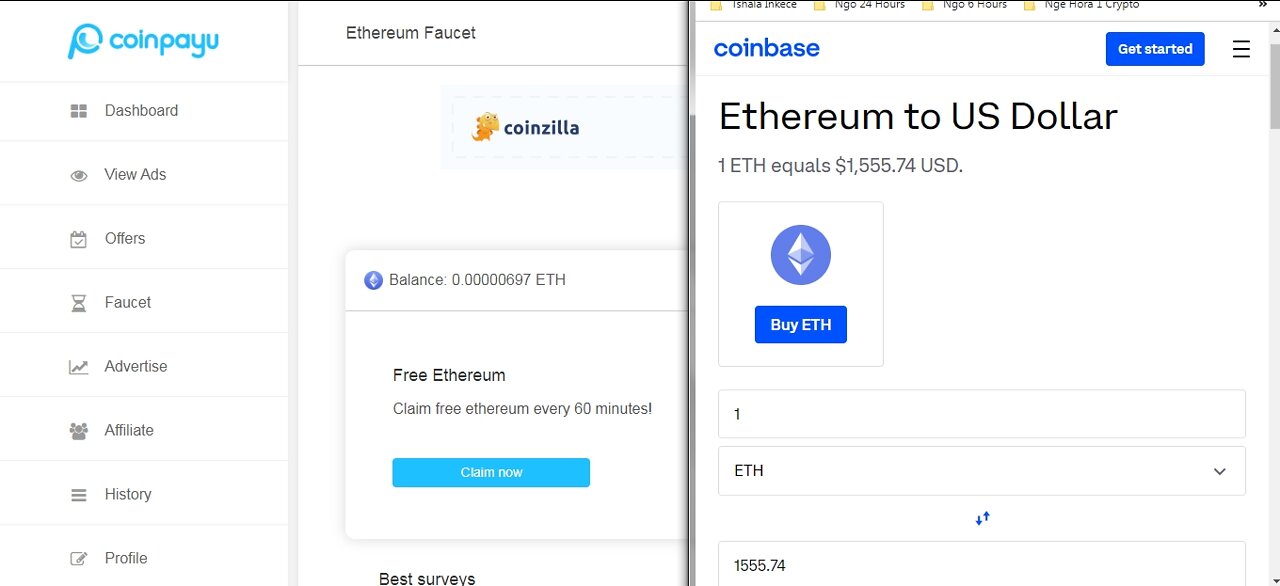 How To Earn Free 51 Ethereum ETH Satoshi Cryptocurrency At Coinpayu Every 60 minutes With Proof