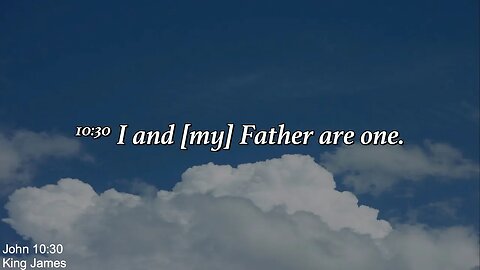 Wednesday Evening, April 12th - I And My Father Are One