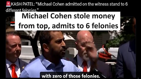 Michael Cohen admits 6 felonies, stole money from Trump